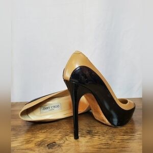 Jimmy Choo nude and black Platform Pumps. Size 38. Very good used condition